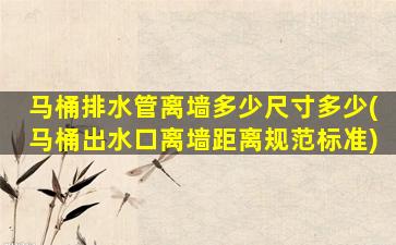 马桶排水管离墙多少尺寸多少(马桶出水口离墙距离规范标准)