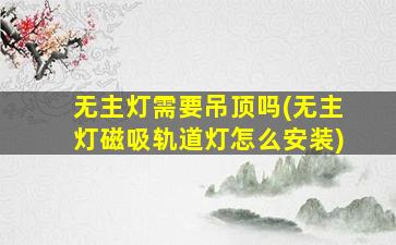 无主灯需要吊顶吗(无主灯磁吸轨道灯怎么安装)