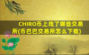 CHIRO币上线了哪些交易所(币巴巴交易所怎么下载)