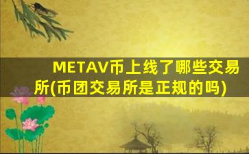 METAV币上线了哪些交易所(币团交易所是正规的吗)