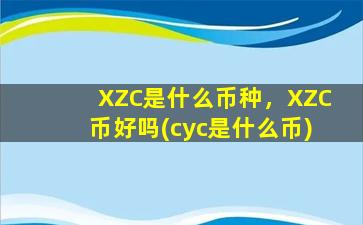 XZC是什么币种，XZC币好吗(cyc是什么币)