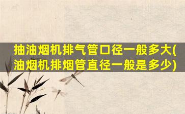 抽油烟机排气管口径一般多大(油烟机排烟管直径一般是多少)