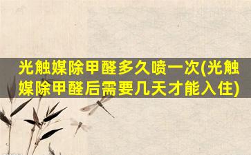 光触媒除甲醛多久喷一次(光触媒除甲醛后需要几天才能入住)