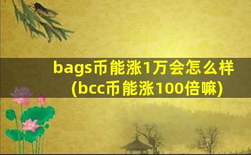bags币能涨1万会怎么样(bcc币能涨100倍嘛)