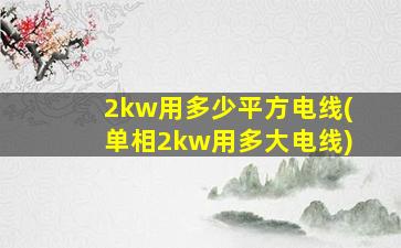 2kw用多少平方电线(单相2kw用多大电线)