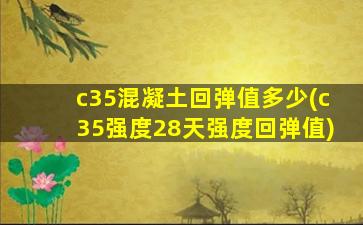 c35混凝土回弹值多少(c35强度28天强度回弹值)