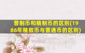 普制币和精制币的区别(1986年精致币与普通币的区别)