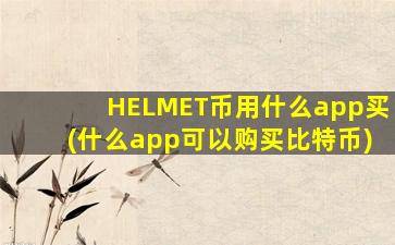 HELMET币用什么app买(什么app可以购买比特币)