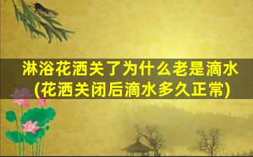 淋浴花洒关了为什么老是滴水(花洒关闭后滴水多久正常)