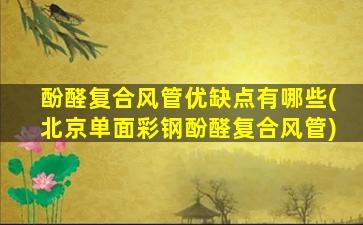酚醛复合风管优缺点有哪些(北京单面彩钢酚醛复合风管)