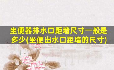 坐便器排水口距墙尺寸一般是多少(坐便出水口距墙的尺寸)