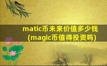 matic币未来价值多少钱(magic币值得投资吗)