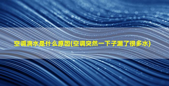 空调滴水是什么原因(空调突然一下子漏了很多水)