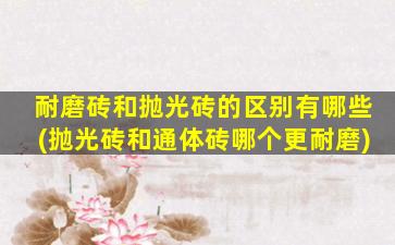 耐磨砖和抛光砖的区别有哪些(抛光砖和通体砖哪个更耐磨)