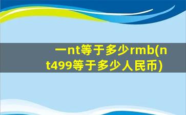 一nt等于多少rmb(nt499等于多少人民币)