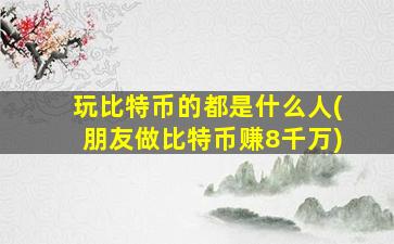 玩比特币的都是什么人(朋友做比特币赚8千万)