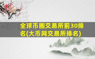 全球币圈交易所前30排名(大币网交易所排名)
