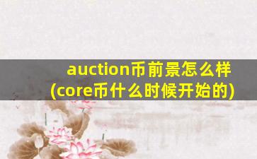 auction币前景怎么样(core币什么时候开始的)