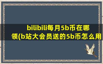 bilibili每月5b币在哪领(b站大会员送的5b币怎么用)