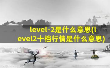 level-2是什么意思(level2十档行情是什么意思)