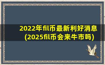 2022年fil币最新利好消息(2025fil币会来牛市吗)