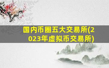 国内币圈五大交易所(2023年虚拟币交易所)