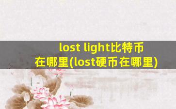 lost light比特币在哪里(lost硬币在哪里)
