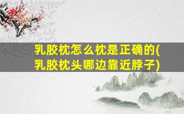 乳胶枕怎么枕是正确的(乳胶枕头哪边靠近脖子)