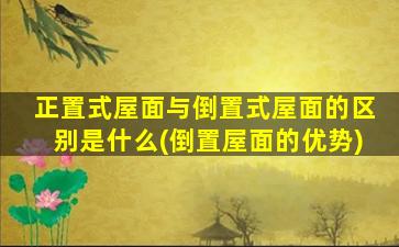 正置式屋面与倒置式屋面的区别是什么(倒置屋面的优势)