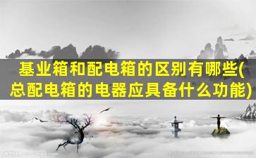 基业箱和配电箱的区别有哪些(总配电箱的电器应具备什么功能)