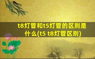 t8灯管和t5灯管的区别是什么(t5 t8灯管区别)