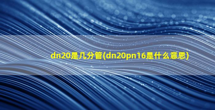 dn20是几分管(dn20pn16是什么意思)