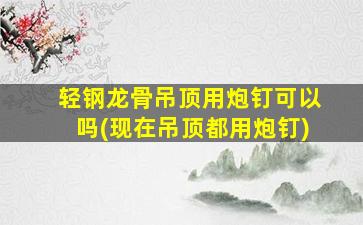 轻钢龙骨吊顶用炮钉可以吗(现在吊顶都用炮钉)