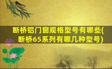 断桥铝门窗规格型号有哪些(断桥65系列有哪几种型号)