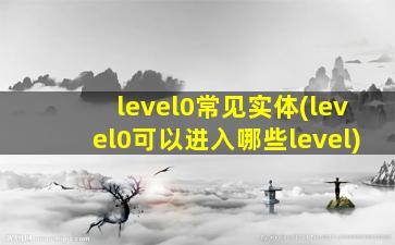 level0常见实体(level0可以进入哪些level)