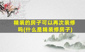 精装的房子可以再次装修吗(什么是精装修房子)