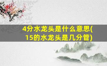 4分水龙头是什么意思(15的水龙头是几分管)