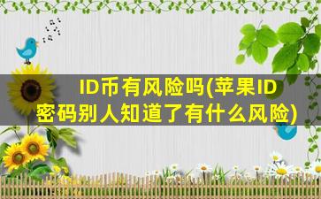 ID币有风险吗(苹果ID密码别人知道了有什么风险)