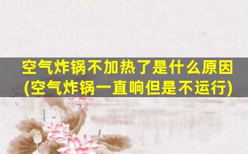 空气炸锅不加热了是什么原因(空气炸锅一直响但是不运行)