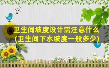 卫生间坡度设计需注意什么(卫生间下水坡度一般多少)
