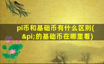 pi币和基础币有什么区别(π的基础币在哪里看)