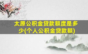 太原公积金贷款额度是多少(个人公积金贷款额)
