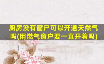 厨房没有窗户可以开通天然气吗(用燃气窗户要一直开着吗)