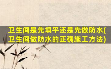 卫生间是先填平还是先做防水(卫生间做防水的正确施工方法)