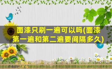 面漆只刷一遍可以吗(面漆第一遍和第二遍要间隔多久)