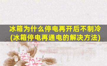 冰箱为什么停电再开后不制冷(冰箱停电再通电的解决方法)