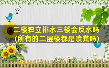 二楼独立排水三楼会反水吗(所有的二层楼都是喷粪吗)