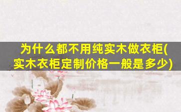 为什么都不用纯实木做衣柜(实木衣柜定制价格一般是多少)