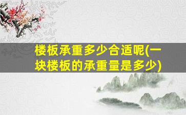 楼板承重多少合适呢(一块楼板的承重量是多少)