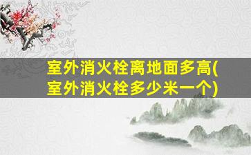 室外消火栓离地面多高(室外消火栓多少米一个)